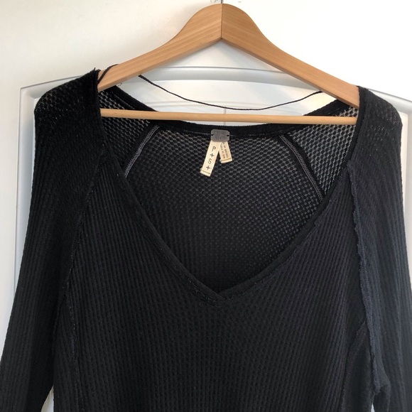 Free People Lightweight, Loose Fit Thermal, Black, Size Small - Picture 4 of 7